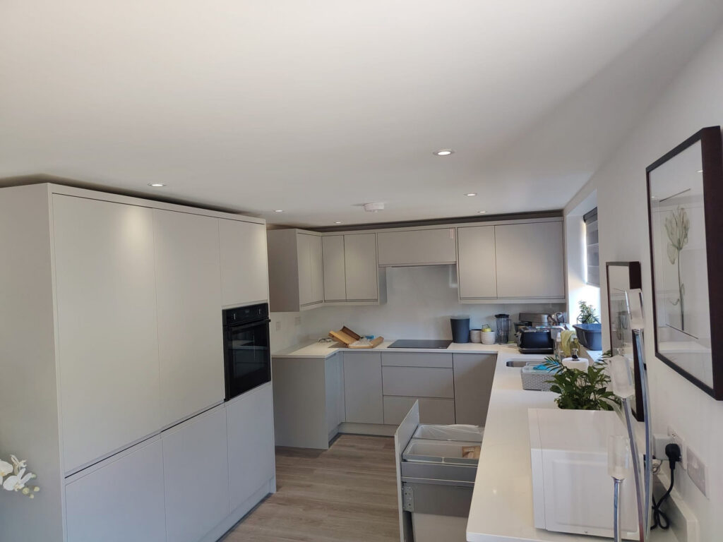 Kitchen lighting in the St Albans bungalow