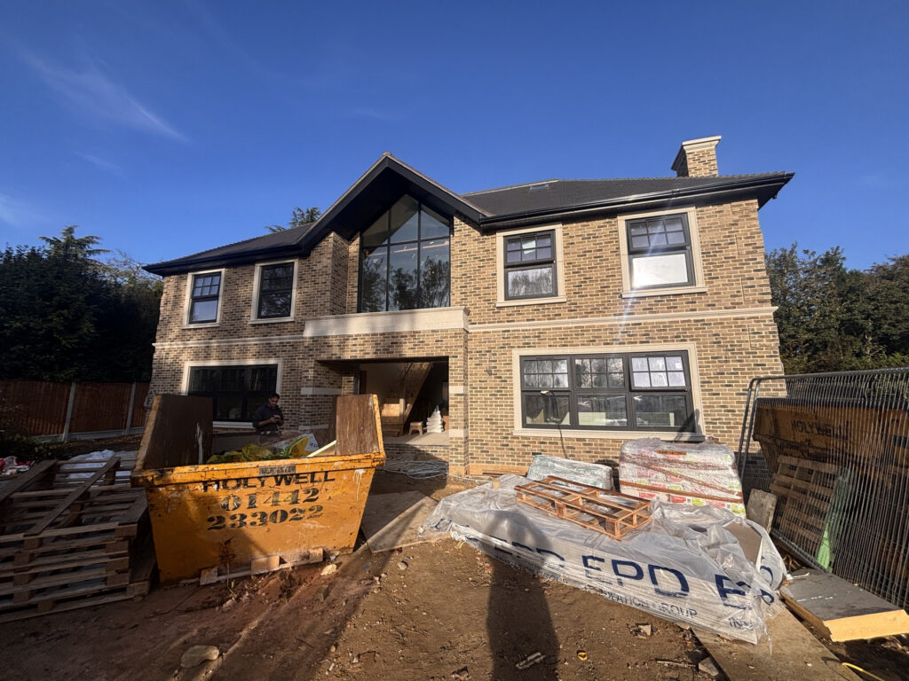 Large new-build house during construction