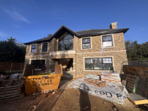 Large new-build house during construction