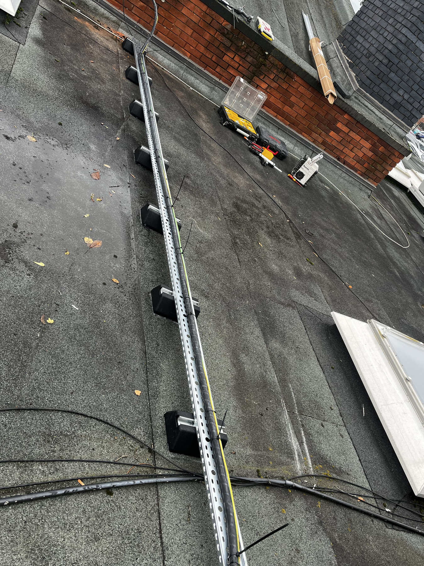 Cable containment work at a school