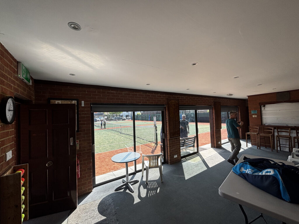 Interior of a Watford tennis facility