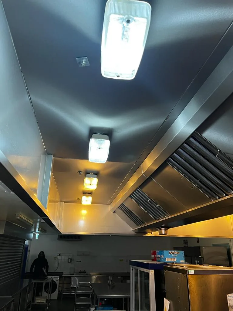 Ceiling lighting in a commercial kitchen