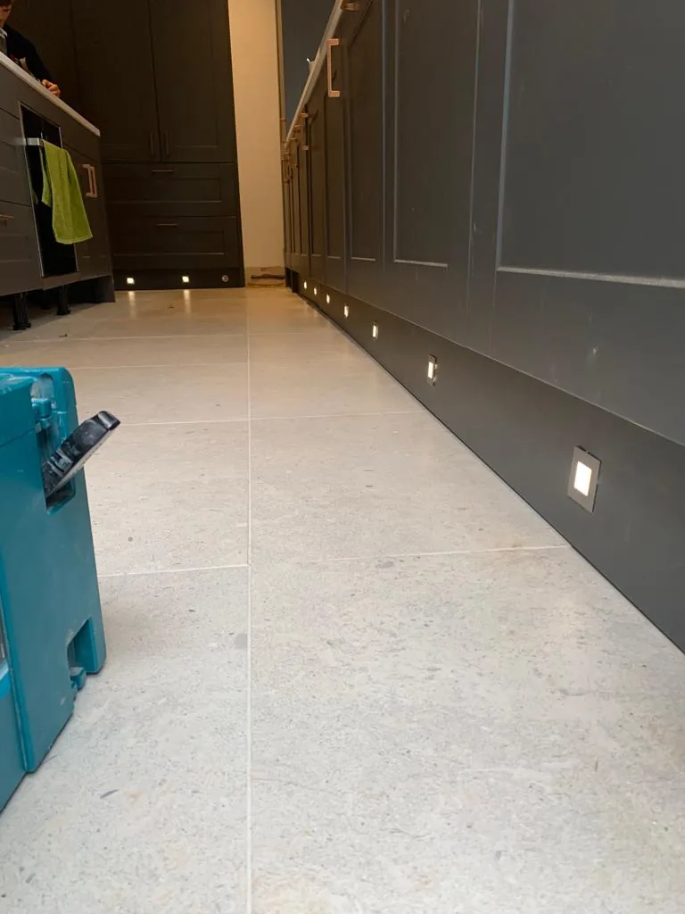 Low-level wall lighting in an interior