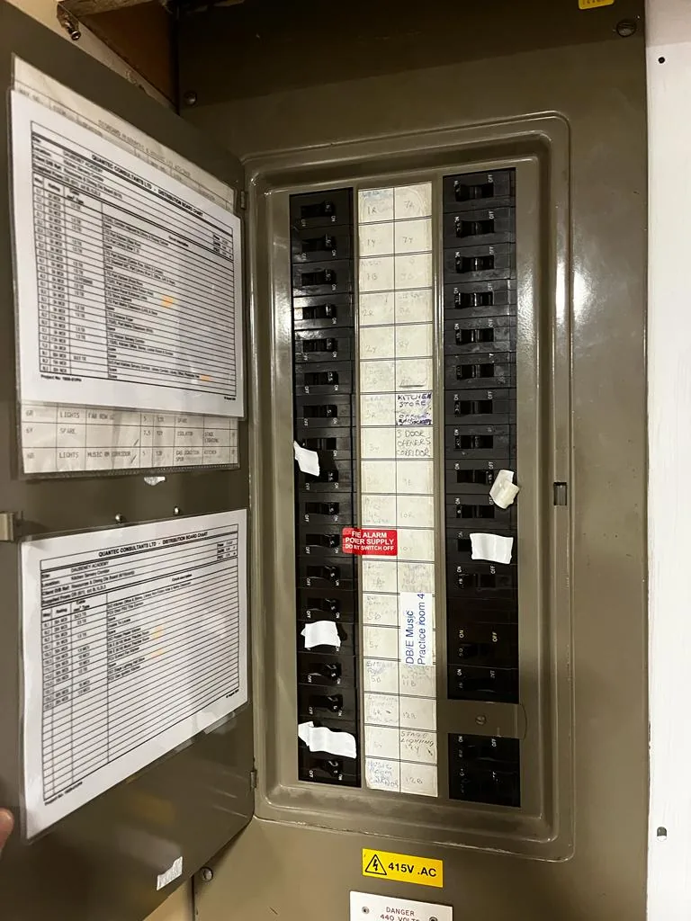 Open electrical distribution board